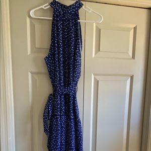 Blue Dotted Maxi Dress